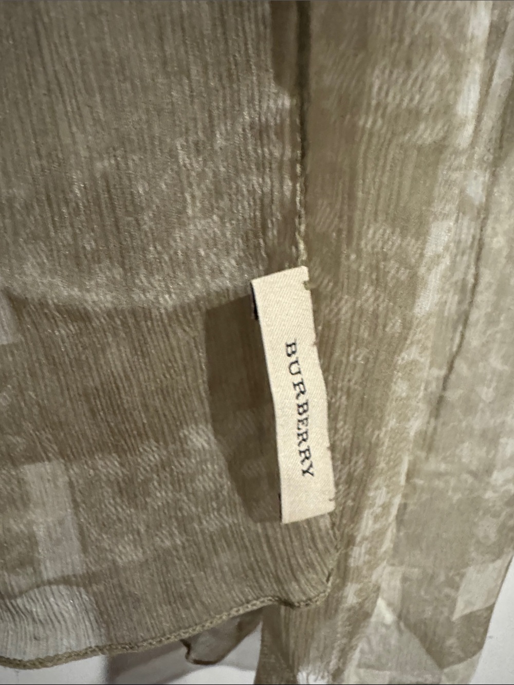 Burberry Light green Plaid Sheer Scarf - Picture 3 of 3